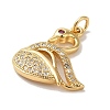 Rack Plating Brass Micro Pave Cubic Zirconia Pendants KK-K377-31G-2