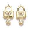 Brass Micro Pave Clear Cubic Zirconia Links ZIRC-S067-051-NF-2