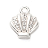 925 Sterling Silver Micro Pave Clear Cubic Zirconia Shell Shaped Charms STER-U009-09S-01-1