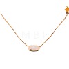 Brass Pave Natural Rose Quartz Faceted Oval Pendant Necklaces for Women WG283E9-02-2