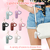 14Pcs 7 Colors PVC Leather Lipstick Keychain Holder KEYC-GO0001-23-4
