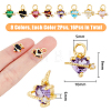 DICOSMETIC 16PCS 8Colors Brass Cubic Zirconia Charms KK-DC0003-70-2