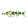 Brass Micro Pave Cubic Zirconia Charms KK-P345-05G-1
