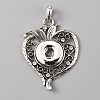Alloy Rhinestone Hang Snap Base Pendant for Interchangeable Snap Charms Jewelry Making LS-FIND-WH0045-87AS-1