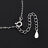 925 Sterling Silver Pave Clear Cubic Zirconia & Crystal Rhinestone Square Pendant Necklaces NJEW-T018-60P-4