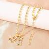 Mother's Day Brass Micro Pave Clear Cubic Zirconia Mom Heart Pendant Necklaces for Women NJEW-A071-06B-G-1