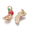 Brass Enamel Charms KK-L185-11G-2