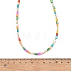 Dyed Natural Freshwater Shell Column & Faceted Rondelle Glass Beaded Necklaces for Women NJEW-JN06050-5