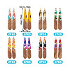 Beadthoven 16Pcs 8 Colors Transparent Resin & Walnut Wood Pendants RESI-BT0001-34-13