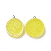 Flat Round Resin Fruit Pendants RESI-H144-10C-2