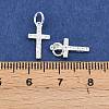 925 Sterling Silver Pave Clear Cubic Zirconia Cross Charms STER-A049-06S-3