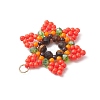 Glass Seed Beaded Pendants PALLOY-MZ01241-05-4