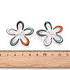 Alloy and Dyed Natural Paua Shell Pendants PALLOY-T093-05A-3