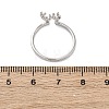 Antler Shape 925 Sterling Silver Micro Pave Cubic Zirconia Cuff Rings for Women RJEW-U046-01PG-3