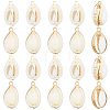 20Pcs 2 Colors Electroplated Natural Cowrie Shell Pendants SSHEL-BBC0001-05-7
