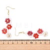 Flower Glass Seed Beaded Dangle Earrings EJEW-MZ00775-03-5