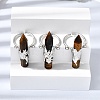 Natural Tiger Eye & Brass Cuff Rings for Women RJEW-G374-01P-11-1