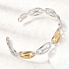 Two Tone 304 Stainless Steel Mariner Chain Cuff Bangles for Women SA-CBA82C8-07GP-2