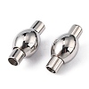 Tarnish Resistant Smooth 304 Stainless Steel Magnetic Clasps with Glue-in Ends STAS-Q141-2