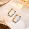 Two Tone 304 Stainless Steel Hoop Earrings EJEW-K257-02A-GP-3