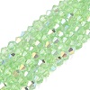 AB Color Plated Transparent Glass Beads Strands GLAA-G127-01-01L-1