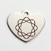 Non-Tarnish Stainless Steel Heart Pendants STAS-L165-E02-1