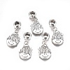 Antique Silver Plated Alloy European Dangle Charms MPDL-L028-04AS-1