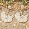 Alloy Raffia Fan Dangle Stud Earrings FS-WGB8543-09-1