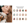 Kissitty 30Pcs 15 Colors Resin Rhinestone Pendants RESI-KS0001-14-21