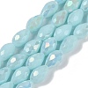 Opaque Solid Color Electroplate Glass Beads Strands LS-EGLA-N013-P10mm-B11-1