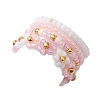 4Pcs 4 Style Glass Seed Beaded Stretch Finger Rings RJEW-JR00661-04-6