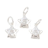 925 Sterling Silver Pave Clear Cubic Zirconia Charms STER-A049-08C-S-1