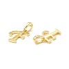 Rack Plating Eco-Friendly Brass Letter Pendants KK-K265-02G-F-2