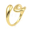 Rack Plating Brass Hollow Teardrop Open Cuff Rings X-RJEW-D009-01G-1