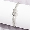 Brass Chain Knot 2-Strand Bracelets for Women KK-CBA68DA-17A-P-3