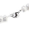 Natural Howlite Rondelle Graduated Beaded Necklaces for Women Men NJEW-K388-02O-3