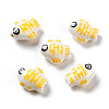 Handmade Printed Porcelain Beads PORC-F005-03B-1