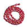 Electroplate Glass Beads Strands EGLA-A037-P6x8mm-B05-2