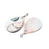 Natural Abalone Shell & Black Lip Shell & Pink Shell Pendants SSHEL-B003-06P-05-2