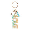 Alloy & Resin Tassel Keychainss AJEW-TADJ0001-20G-04-1