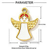 Angel Charms 304 Stainless Steel Enamel Pendants STAS-OY004-18G-2