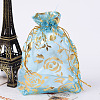 Rose Printed Organza Bags OP-R021-10x12-02-1