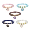 Cat Eye Round Beads Beaded Bracelets BJEW-JB09050-1