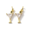 Brass Pave Cubic Zirconia Pendants KK-P325-17A-G-1