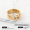 304 Stainless Steel Pave Cubic Zirconia Finger Rings ON2789-11-1