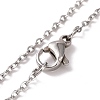 304 Stainless Steel Elephant Pendant Necklace for Women STAS-E154-22P-4