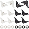 20Pcs 2 Colors Plastic & Iron Triangle Bow Tie Clips FIND-CY0002-36-1