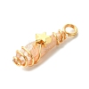 2Pcs Electroplated Natural Quartz Crystal Dyed Copper Wire Wrapped Pendants PALLOY-JF03173-01-4