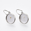 Tarnish Resistant Flat Round Tray Smooth Surface 304 Stainless Steel Leverback Earring Findings LS-STAS-R065-66-3