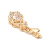 Golden Brass Micro Pave Clear Cubic Zirconia Ice Pick Pinch Bails X-KK-B100-049G-01-2